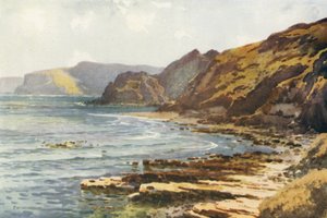 Carnelian Bay (litografía en color) de Ernest William Haslehust