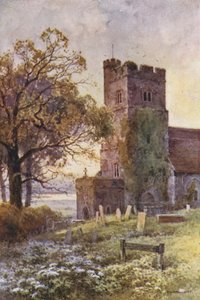 Iglesia de tiza (litografía en color) de Ernest William Haslehust