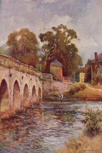 Puente de Clopton, Stratford-on-Avon (litografía en color) de Ernest William Haslehust
