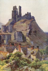 Castillo de Corfe (litografía en color)