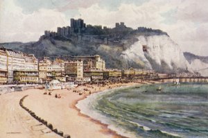 Castillo de Dover y Marine Parade (litografía en color)