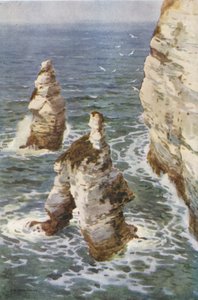 Flamborough: King and Queen Rocks (litografía en color)