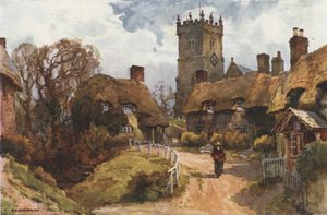 Godshill (litografía en color) de Ernest William Haslehust