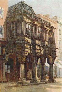 Porche del Ayuntamiento (litografía en color) de Ernest William Haslehust