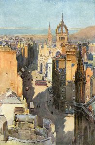 High Street (litografía en color) de Ernest William Haslehust