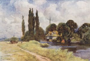 Iffley Mill (litografía en color) de Ernest William Haslehust