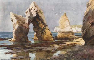 En la bahía de Freshwater (litografía en color)