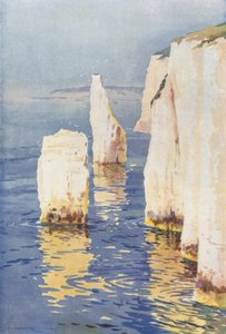 Old Harry Rocks, Swanage (litografía en color)