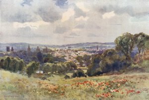 Oxford desde Headington Hill (litografía en color)