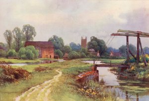 Río Támesis: Cricklade (litografía en color) de Ernest William Haslehust
