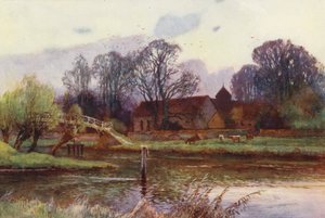 Río Támesis: Lady Place, Hurley (litografía en color) de Ernest William Haslehust