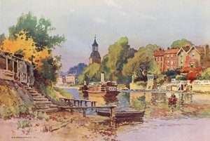 Río Támesis: Sunbury (litografía en color) de Ernest William Haslehust