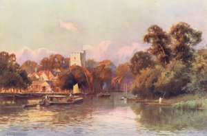 Río Támesis: Twickenham (litografía en color) de Ernest William Haslehust