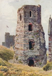 Faros romanos, Castillo de Dover (litografía en color) de Ernest William Haslehust
