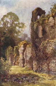 Ruinas del castillo de Wolvesey (litografía en color)