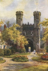 La puerta de la Abadía de San Agustín (litografía en color) de Ernest William Haslehust