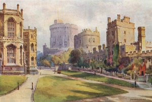 The Lower Ward, Windsor Castle (litografía en color) de Ernest William Haslehust