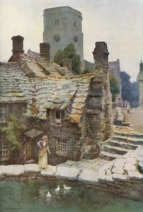The Mill Pond, Old Swanage (litografía en color)