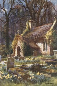 The Old Church, Bonchurch (litografía en color)