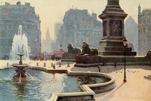 Trafalgar Square (litografía en color) de Ernest William Haslehust