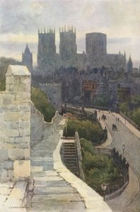 York desde las murallas (litografía en color) de Ernest William Haslehust