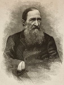 El poeta Jozef Ignacy Kraszewski (1812-1887) en Ginebra el 19 de marzo, grabado de Ernesto Mancastroppa a partir de una foto de Romarolo, de L