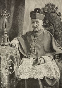 Retrato de Luigi Nazari de Calabiana (1808-1893), político italiano y arzobispo de Italia, grabado de Ernesto Mancastropa según foto de Ganzini y Gabriel, de L