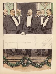 Ilustración para el Berliner Balle von Rideamus (litografía en color) de Ernst (after) Heilemann
