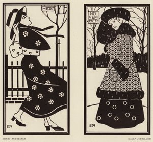Cuadros de calendario (litografía) de Ernst Aufseeser