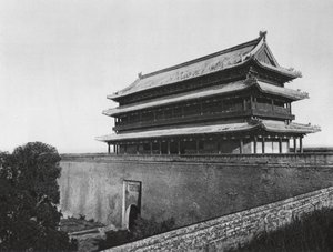 Sianfu, Pei men, Shensi, Torre Principal de la Puerta Norte (foto b/n) de Ernst Boerschmann