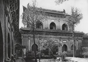 Taiyuanfu, Shuang ta sze, Shansi, Sala Masiva (foto en blanco y negro) de Ernst Boerschmann