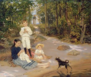 Familia del artista, 1880s de Ernst Friedrich von Liphardt