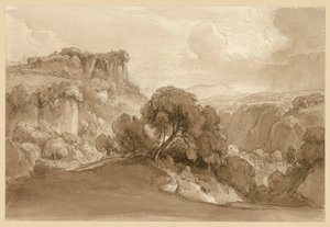 Paisaje montañoso italiano cubierto de bosques de Ernst Fries