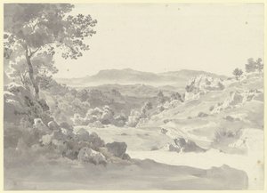 Vista de Olevano con los montes Volscos de Ernst Fries