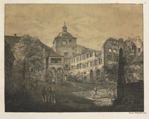 Seis vistas del castillo de Heidelberg: Castle Terrace de Ernst Fries