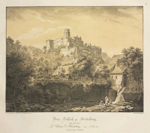 Seis vistas del castillo de Heidelberg: hacia el este, 1820 de Ernst Fries