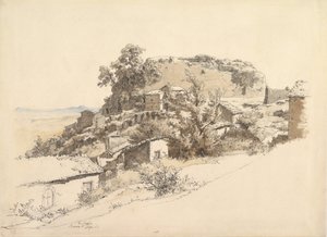 Paisaje Romano cerca de Rocca di Papa, 1866 de Ernst Furchtegott Mohn
