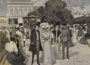 Frente al Pabellón de Música en Franzensbad de Ernst Heilemann