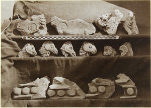 Excavación de Samarra (Irak): Fragmentos de un Friso con Figuras de Camellos, del Palacio del Califa de Ernst Herzfeld