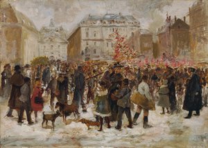 Mercado navideño en la corte de Viena de Ernst Juch