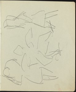 Bailarines y artistas, página de un cuaderno de bocetos de Ernst Ludwig Kirchner