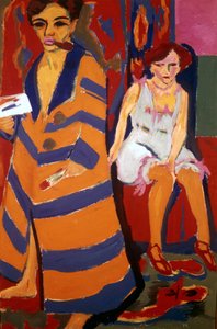 Autorretrato con modelo, 1907 de Ernst Ludwig Kirchner