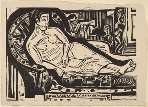 Mujer Acostada en un Sofá, 1926 de Ernst Ludwig Kirchner