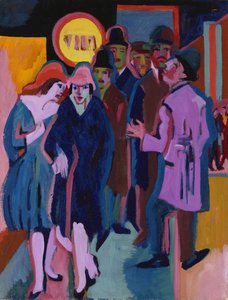 Una Escena Nocturna en la Calle de Ernst Ludwig Kirchner