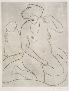 Desnudo en bañera con collar de Ernst Ludwig Kirchner