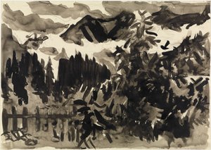Paisaje alpino (niebla en las montañas) de Ernst Ludwig Kirchner