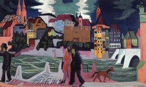 Vista de Basilea y el Rin. 1927-28 de Ernst Ludwig Kirchner