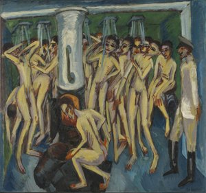 Artilleros en la ducha de Ernst Ludwig Kirchner