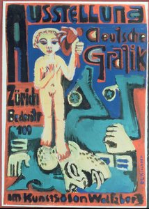 Exposición, Gráfica Alemana en el Kunstsalon Wolfsberg, c.1921 de Ernst Ludwig Kirchner