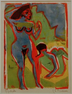 Mujeres bañándose en Moritzburg de Ernst Ludwig Kirchner
